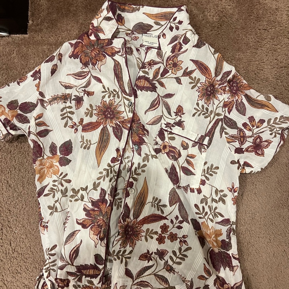 Rachel Zoe Organic Cotton Floral Shirt